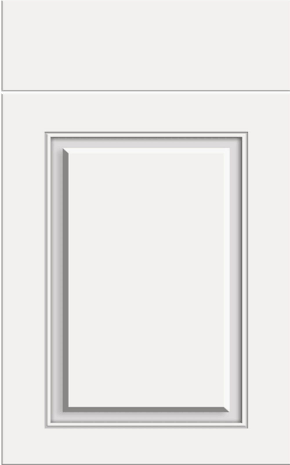 Bella Carlton supermatt white door with drawer front above.