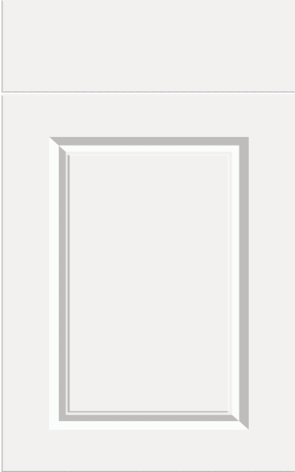 Bella Harlem supermatt white door with drawer front above.