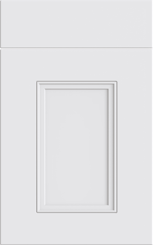 Bella Buxton supermatt white door with drawer front above.