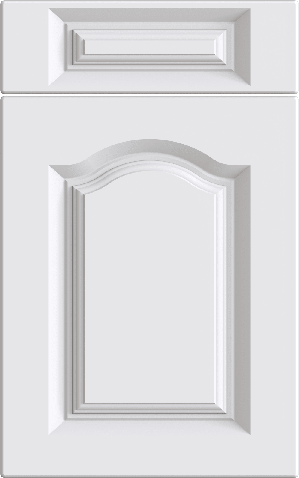 Bella Canterbury supermatt white door with drawer front above.