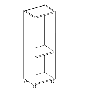 Line drawing of an extra tall appliance cabinet.