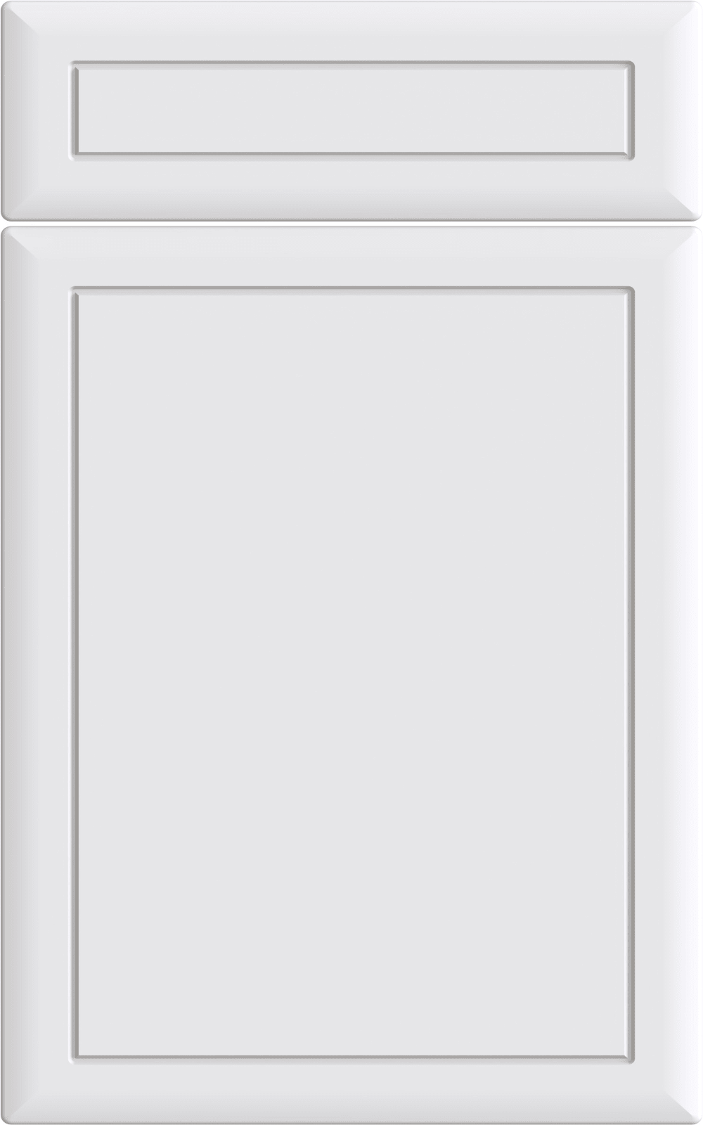Bella Euroline supermatt white door with drawer front above.