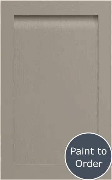 A painted stone grey Grantham door with a matte finish and visible timber grain, marked as 'Paint to Order'.