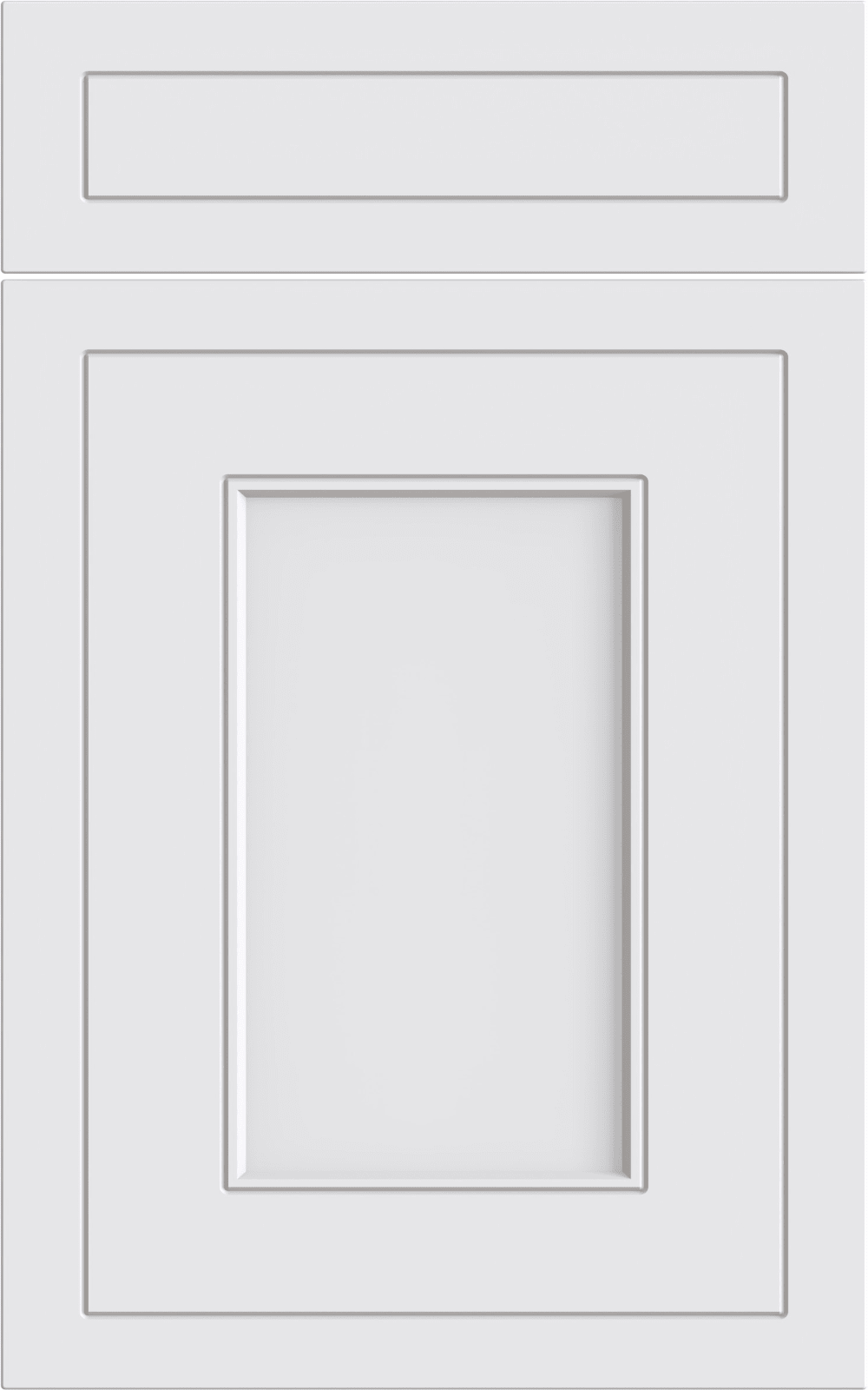 Bella Helmsley supermatt white door with drawer front above.
