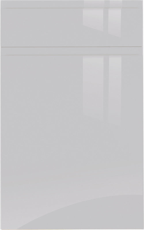 Jayline supergloss light grey door with drawer front above.