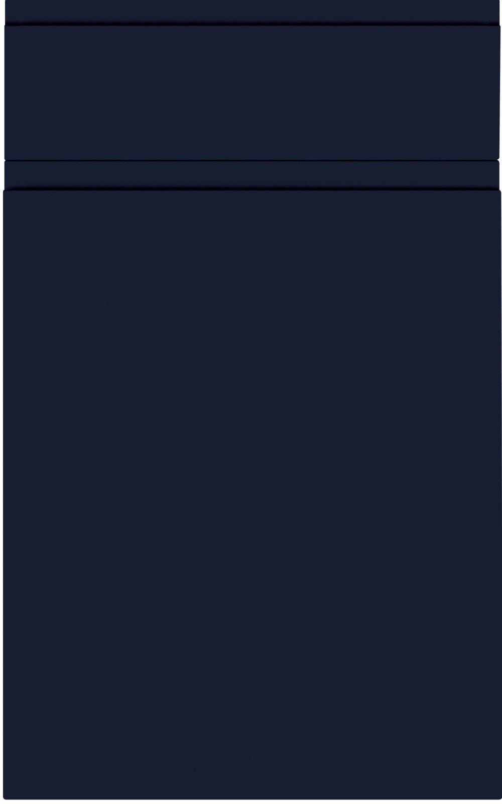 Jayline supermatt indigo blue door with drawer front above.