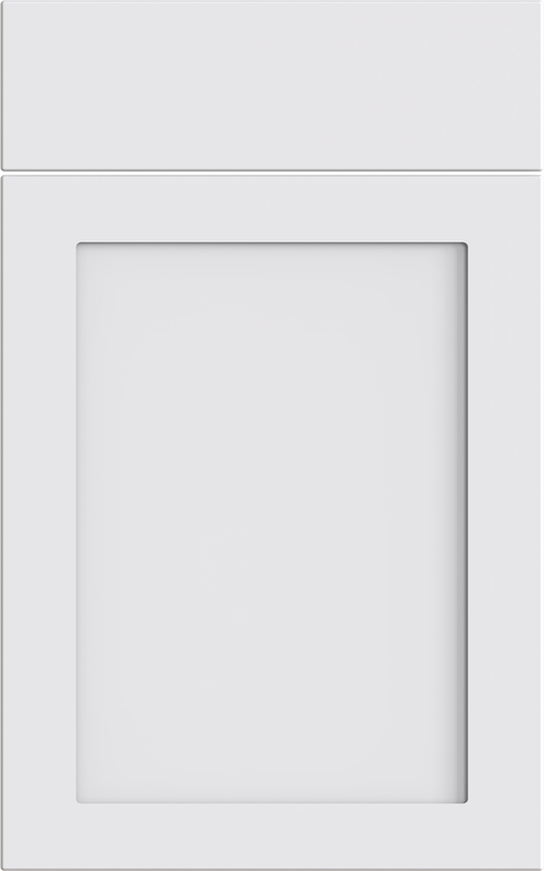 Bella Oakham supermatt white door with drawer front above.