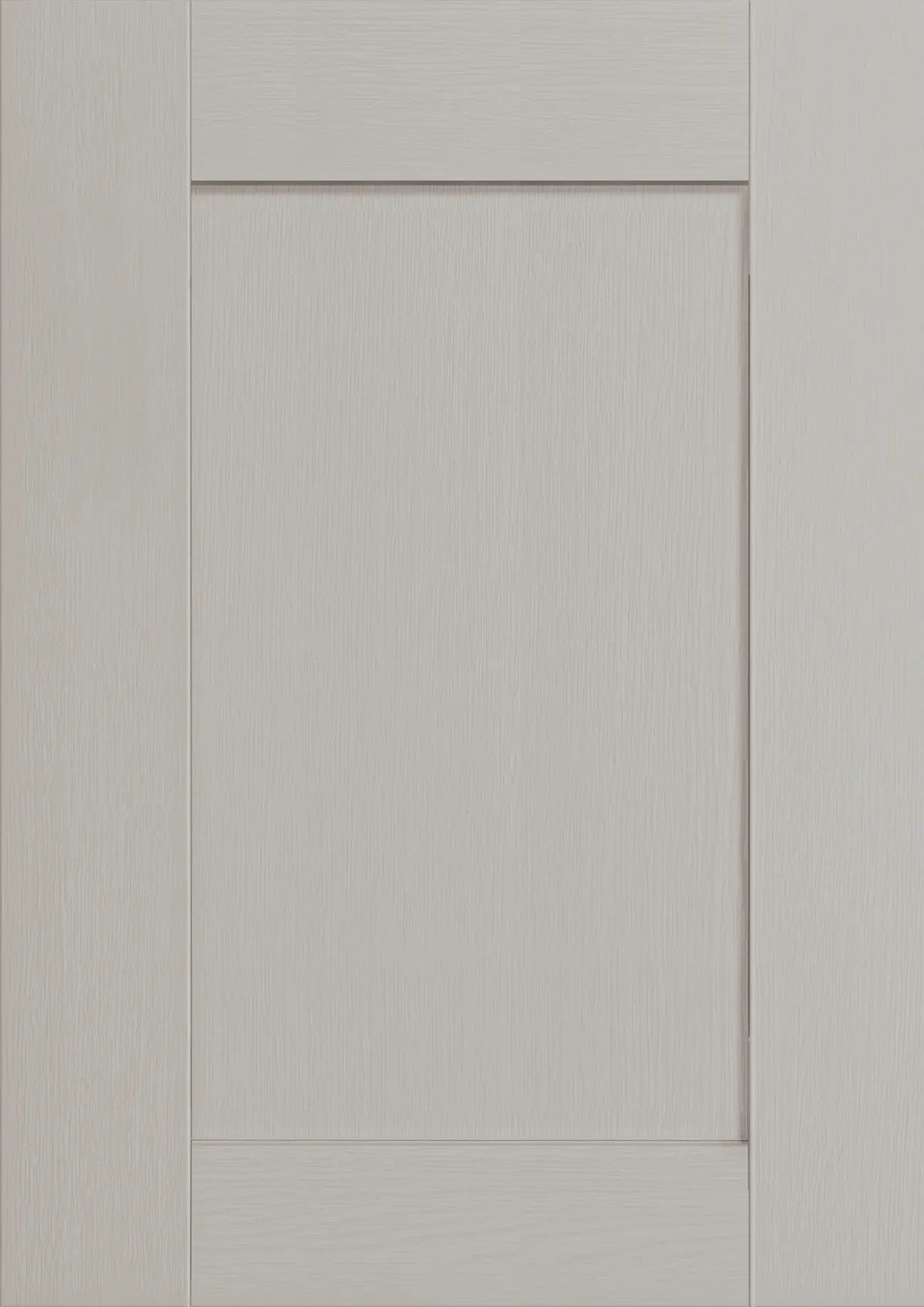 Close-up of a rydal light grey wood effect door with a shaker design.