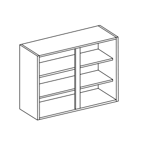 Line drawing of a tall double wall unit.