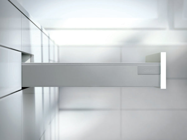 Close-up image of a Blum drawer mechanism.