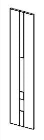 Line drawing of a mantel side.