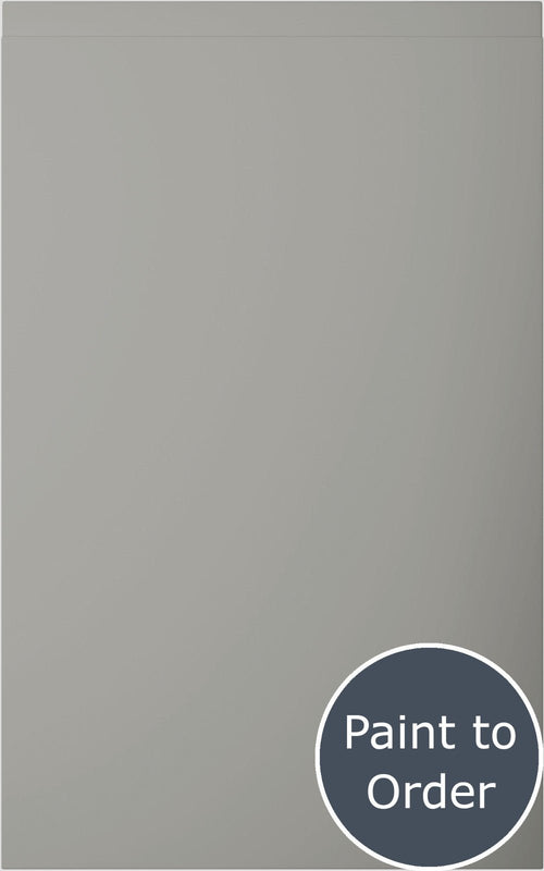 Lucente Matt Pebble Grey door with 'Paint to Order' text in a circular badge.