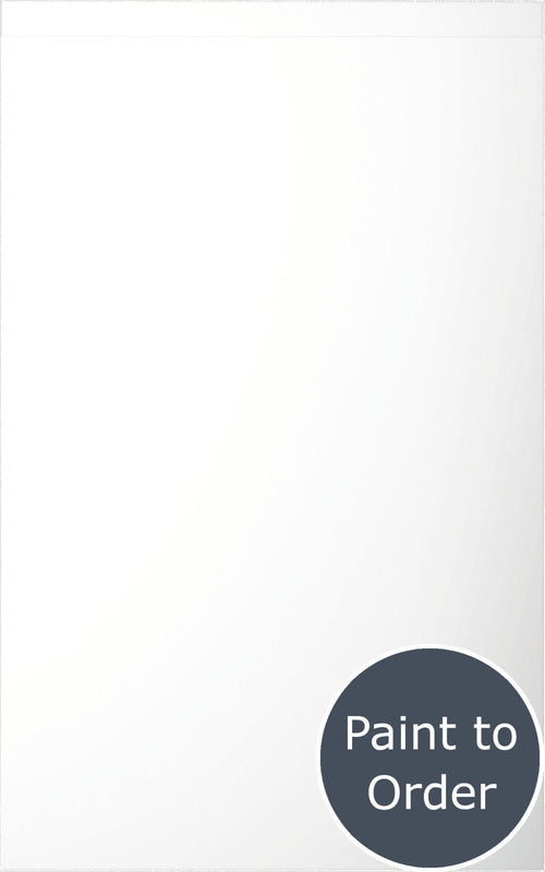 Lucente Matt Super White door with 'Paint to Order' text in a circular badge.