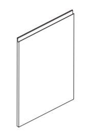 A plain white shaped end panel