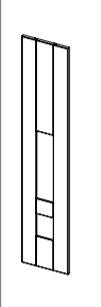 Line drawing of a mantel side.