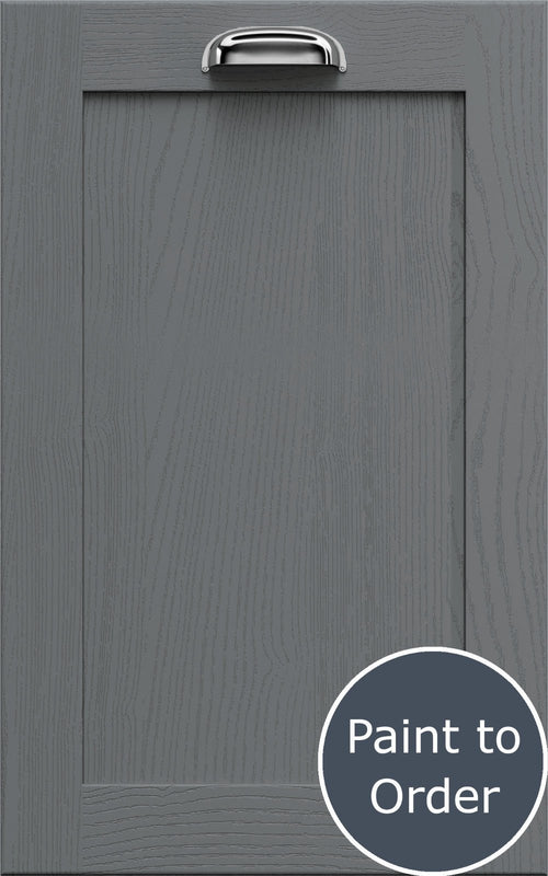 Newmarket Anthracite cabinet door with a silver handle and 'Paint to Order' label.