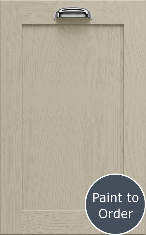 Newmarket Dakar cabinet door with a silver handle and 'Paint to Order' label.