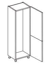 Line drawing of an extra tall fridge freezer cabinet.