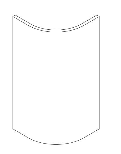 Line drawing of a Vivo curved door.