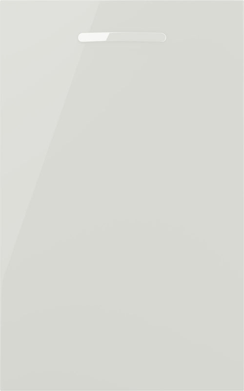 Vivo gloss light grey door with a silver handle.