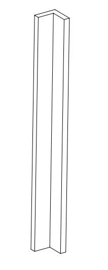 Line drawing of a corner post.