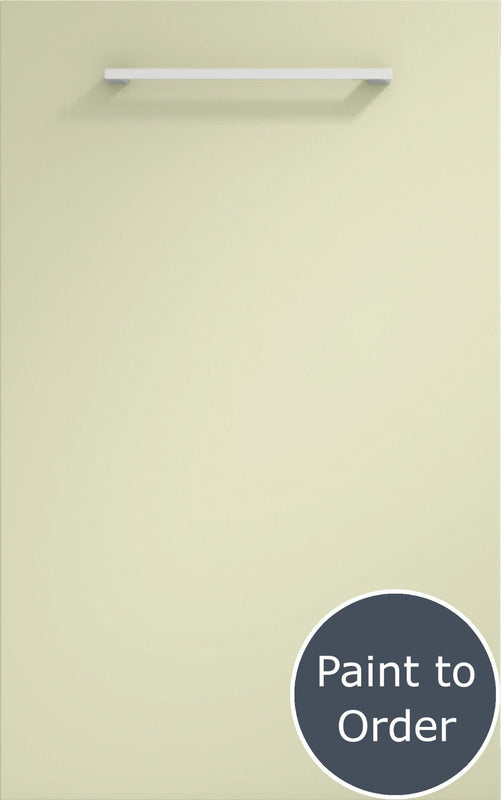 Vivo matt sage green door with silver handle. Labelled 'Paint to order'.