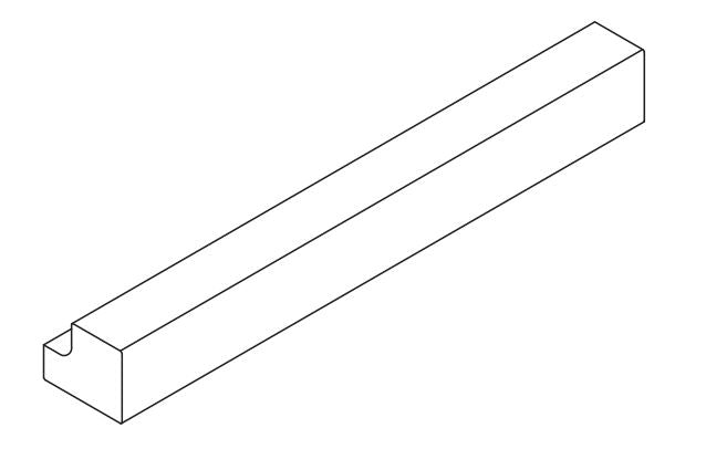 Line drawing of a length of square end straight cornice/pelmet.
