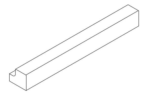Line drawing of a length of square end straight cornice/pelmet.