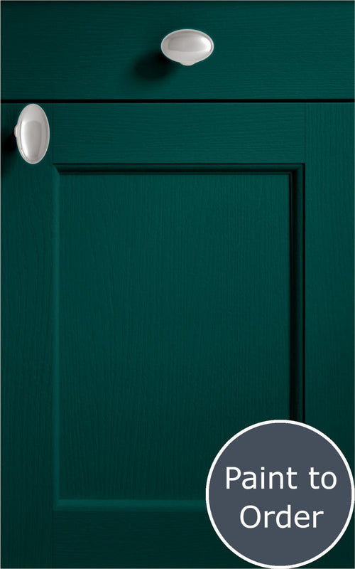 Windsor amazon green door with drawer front above. Labelled 'Paint to Order'.