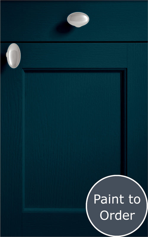 Windsor indigo blue door with drawer front above. Labelled 'Paint to Order'.