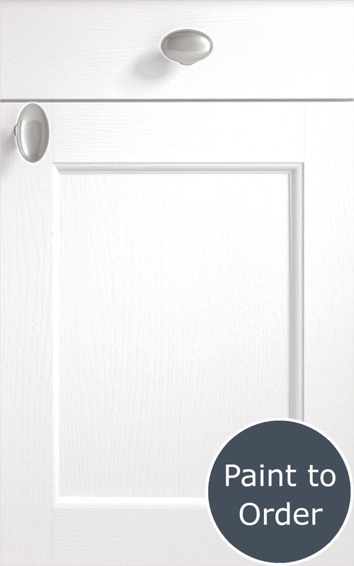 Windsor super white door with drawer front above. Labelled 'Paint to Order'.