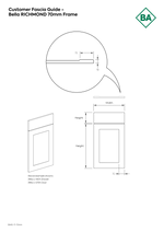Technical drawing of a Bella Richmond 70mm frame with dimensions and measurements.