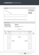 Technical drawing of a mantet shelf with dimensions and product information on a white background.