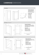 Technical drawings of different door designs with dimensions labelled, featuring TKC branding.