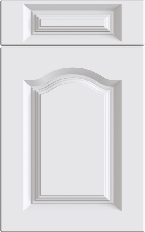 Bella Canterbury supermatt white door with drawer front above.