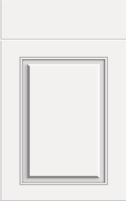 Bella Carlton supermatt white door with drawer front above.