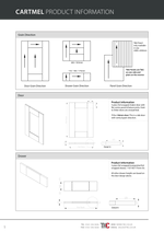 Product information sheet for Cartmel with grain direction diagrams and product details.