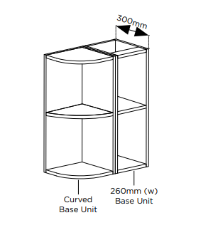 Curved base store unit