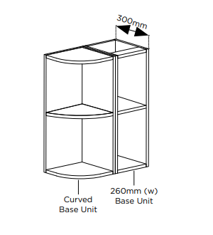 [012]-Curved Base Cabinet (720mm)