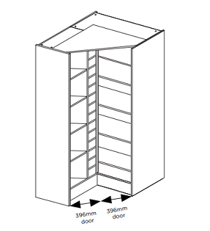 073 Diagonal Corner Larder Cabinet 1970mm
