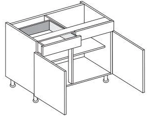 [025] - 800mm Base Unit with 1 Drawer