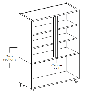 Technical drawing of a Drawer Larder Cabinet.