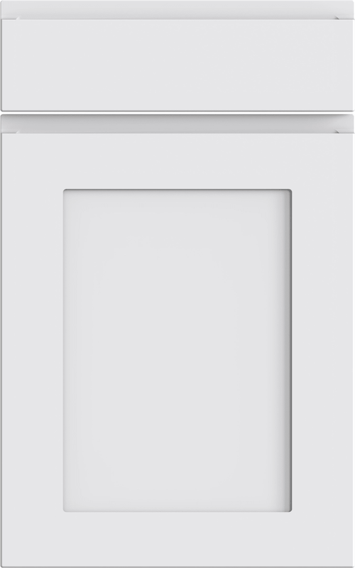 Bella Elland supermatt white door with drawer front above.
