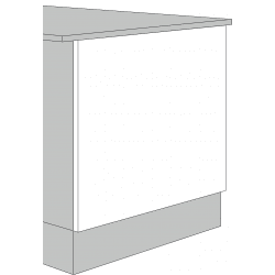 Line drawing of an end panel.