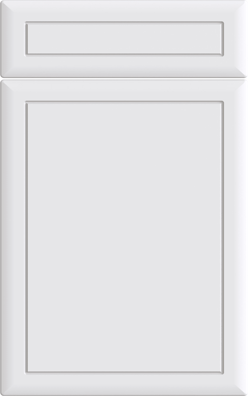 Bella Euroline supermatt white door with drawer front above.