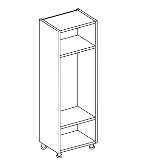 Line drawing of an extra tall appliance cabinet.