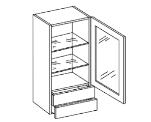 Line drawing of a Glazed Dresser unit.