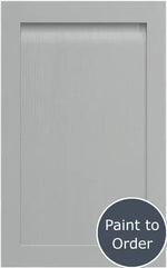 A painted silver grey Grantham door with a matte finish and visible timber grain, marked as 'Paint to Order'.
