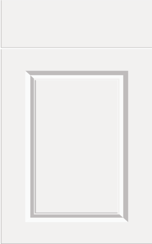 Bella Harlem supermatt white door with drawer front above.