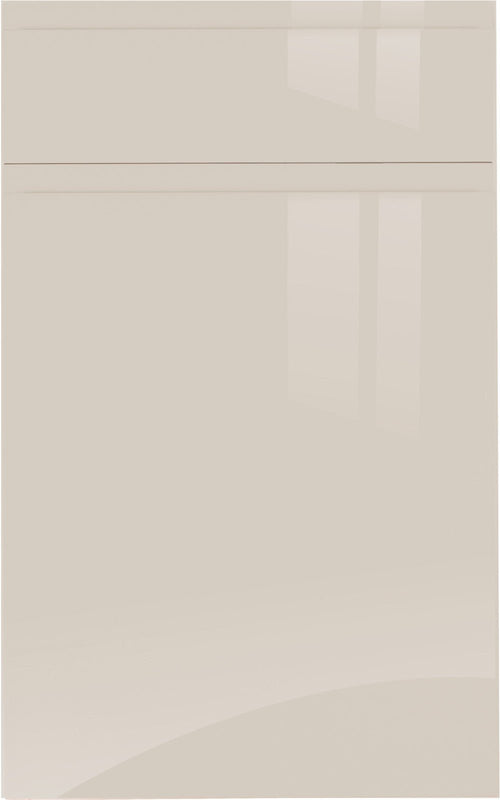 Jayline supergloss cashmere door with drawer front above.